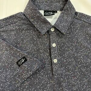 Sunday Swagger Golf Polo Men Large Performance Stretch Galaxy Pattern Gray Shirt